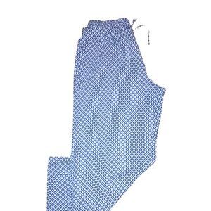 Zac & Rachel Blue & White Wide Leg Pull On Casual Pants Size XL